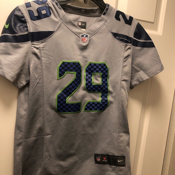 Nike Onfield NFL Seattle Seahawks #29 Thomas III  Gray Blue Jersey Size M - Picture 3 of 11